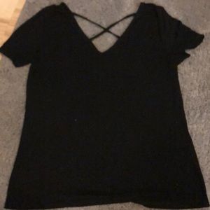 Cute black cross-cross tee